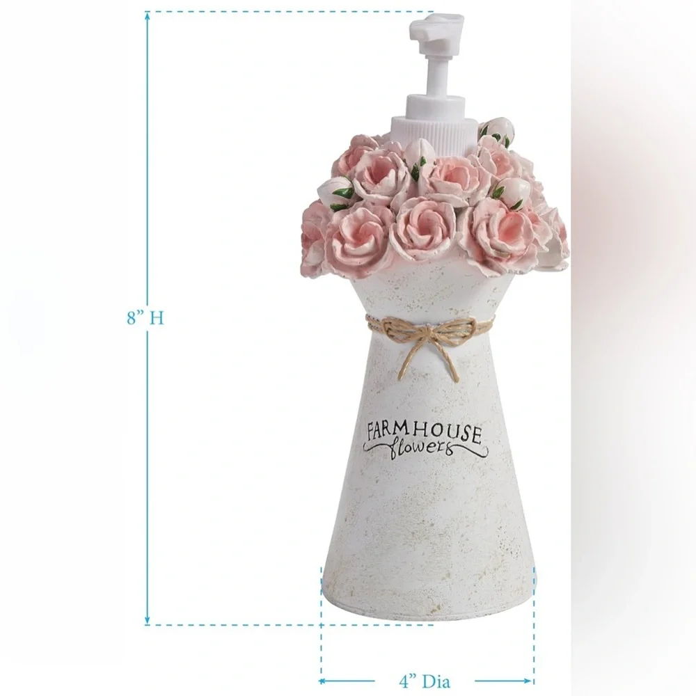 NEW in BOX Park Designs Farmhouse Peonies Soap Dispenser